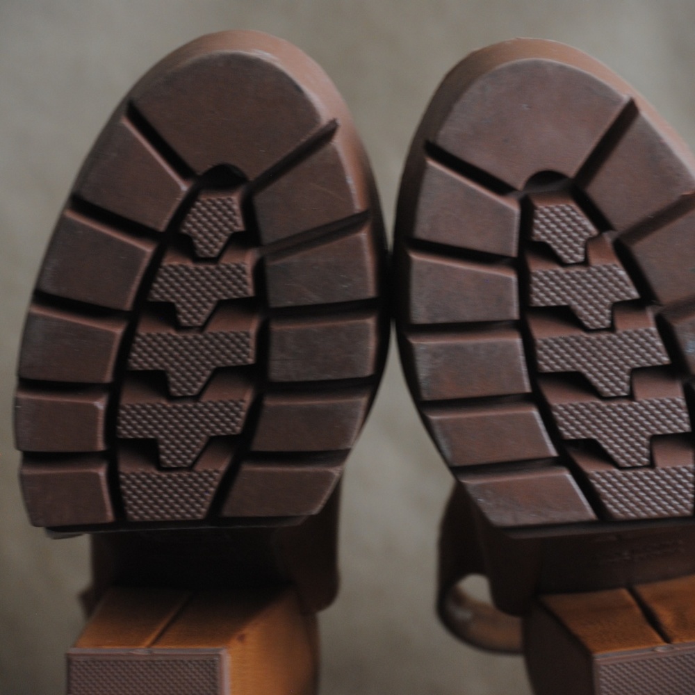 Light Brown Faux Leather Wedges - Picture 6 of 6
